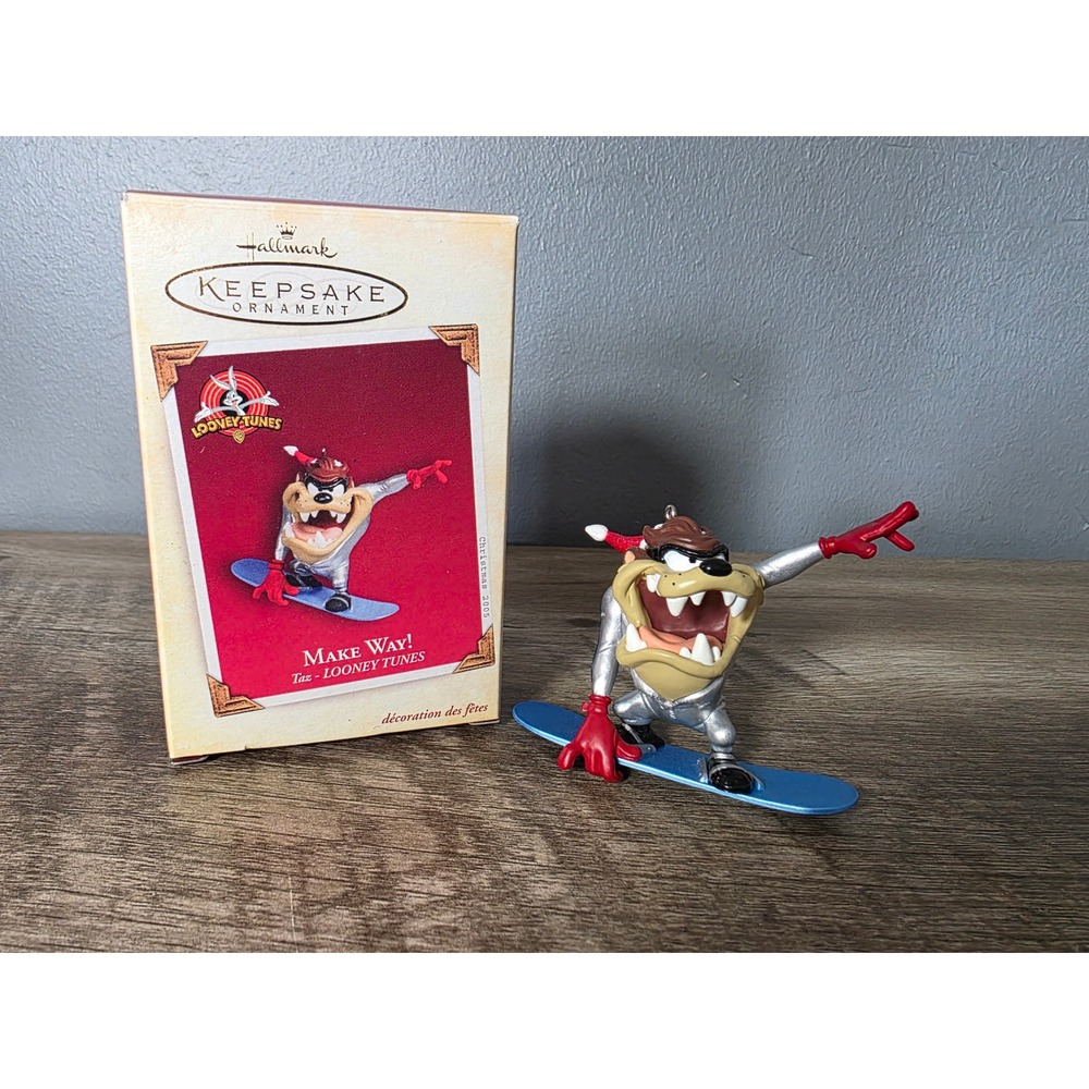 Hallmark Keepsake 2005 Looney Tunes‎ Taz Snowboarding Ornament Make Way! Boxed